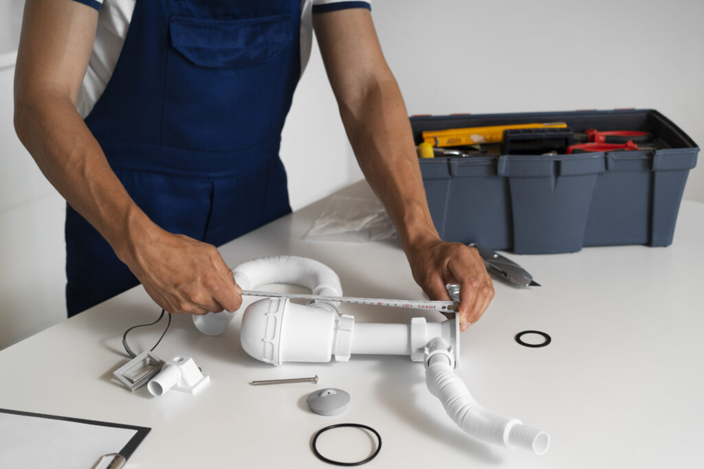 Plumbing professional doing his job